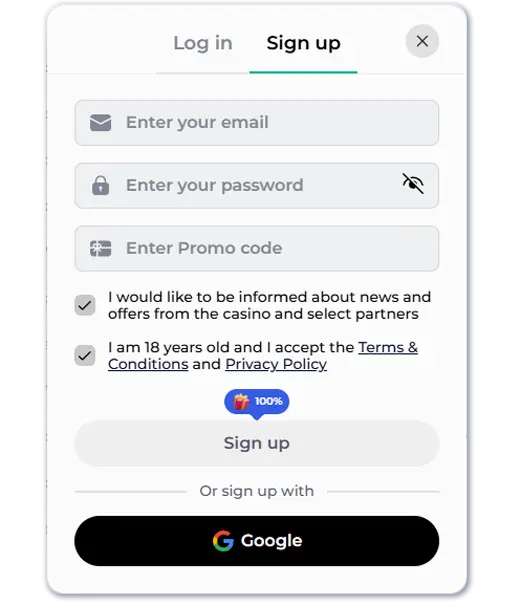 Registration form